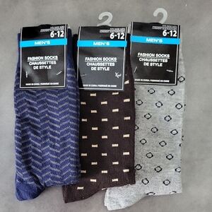 Men's Fashion Socks Set - Blue, Brown, Gray (LL138)